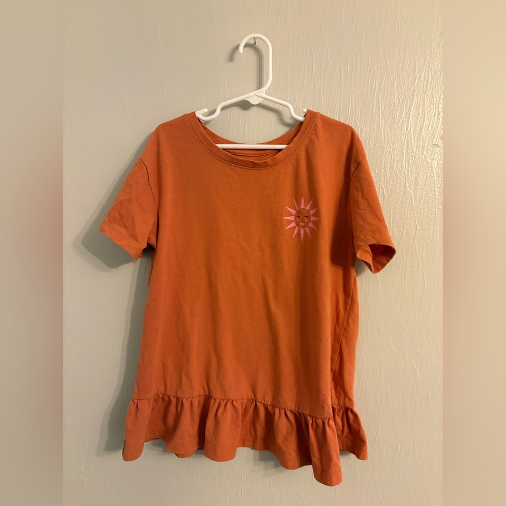 Orange sun graphic girls blouse